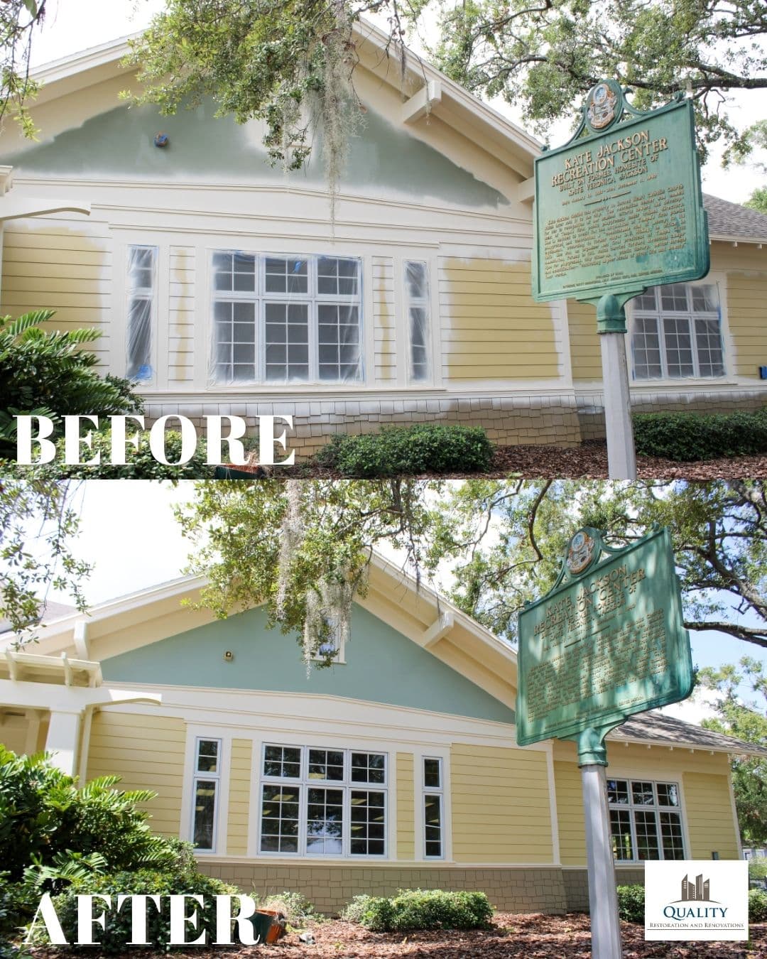 Kate Jackson Center community renovation in West Tampa, before and after