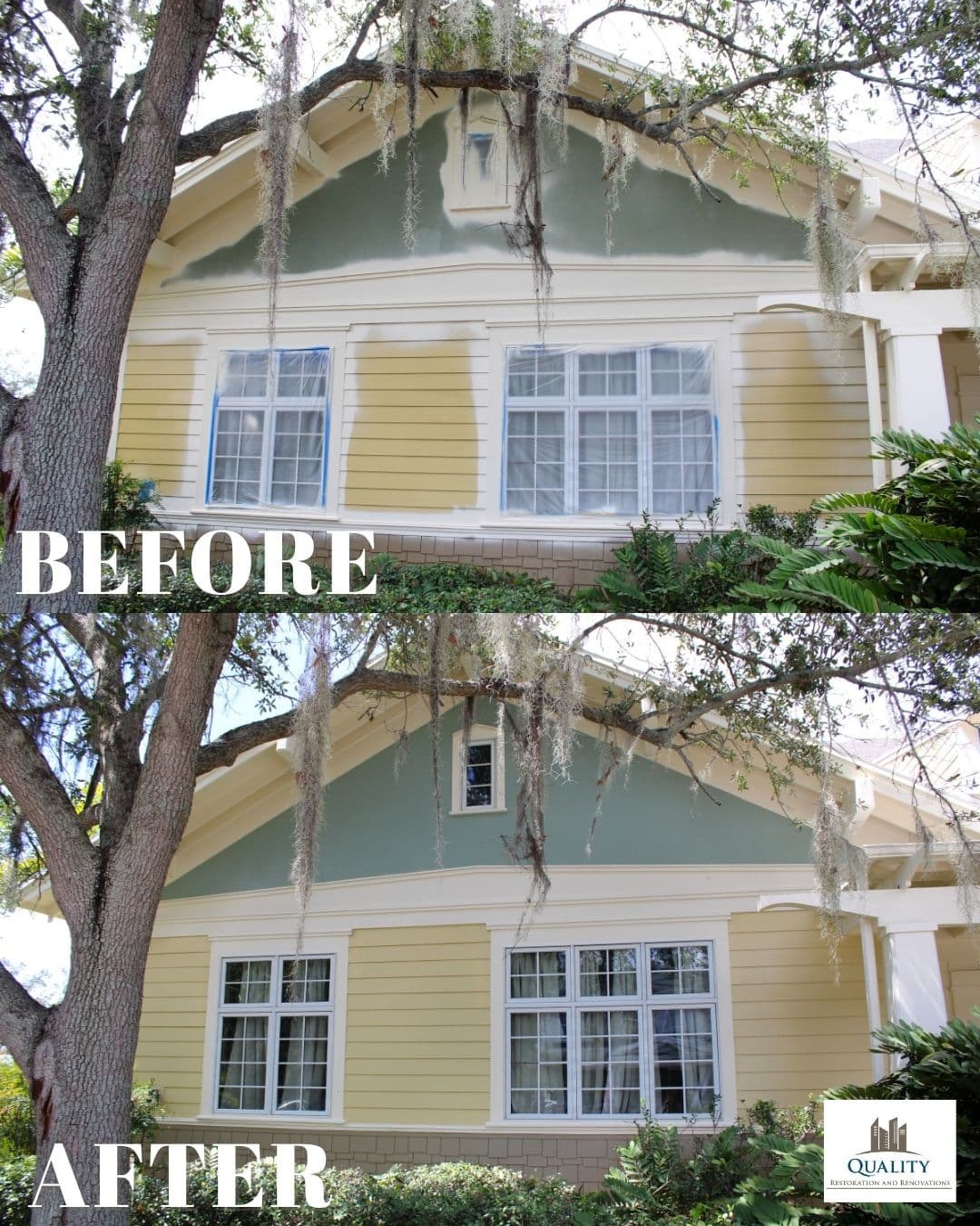 Kate Jackson Center siding before and after