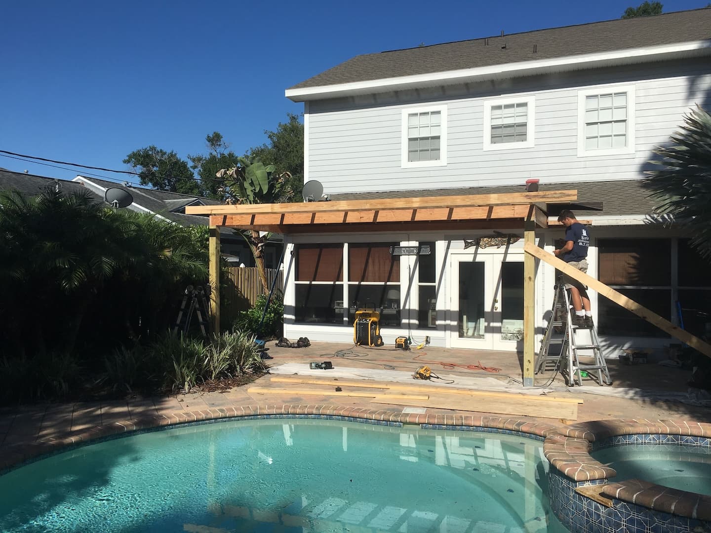Tampa patio during construction